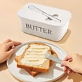thumbnail image 7 of BUTOMKY Butter Dish with Lid - Plastic Butter Storage Container, Large Countertop Butter Keeper for Refrigerator & Kitchen (Includes Butter Knife) White, 7 of 7