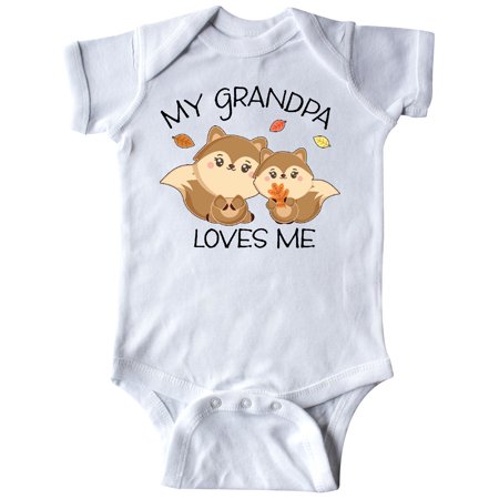 

Inktastic My Grandpa Loves Me with Cute Squirrels in Autumn Gift Baby Boy or Baby Girl Bodysuit