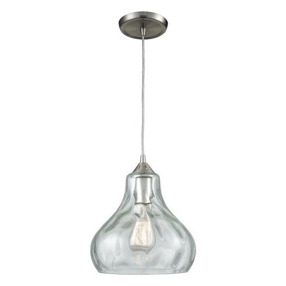 Elk Lighting 25100/1 Pendants Satin Nickel Metal/Glass Belmont