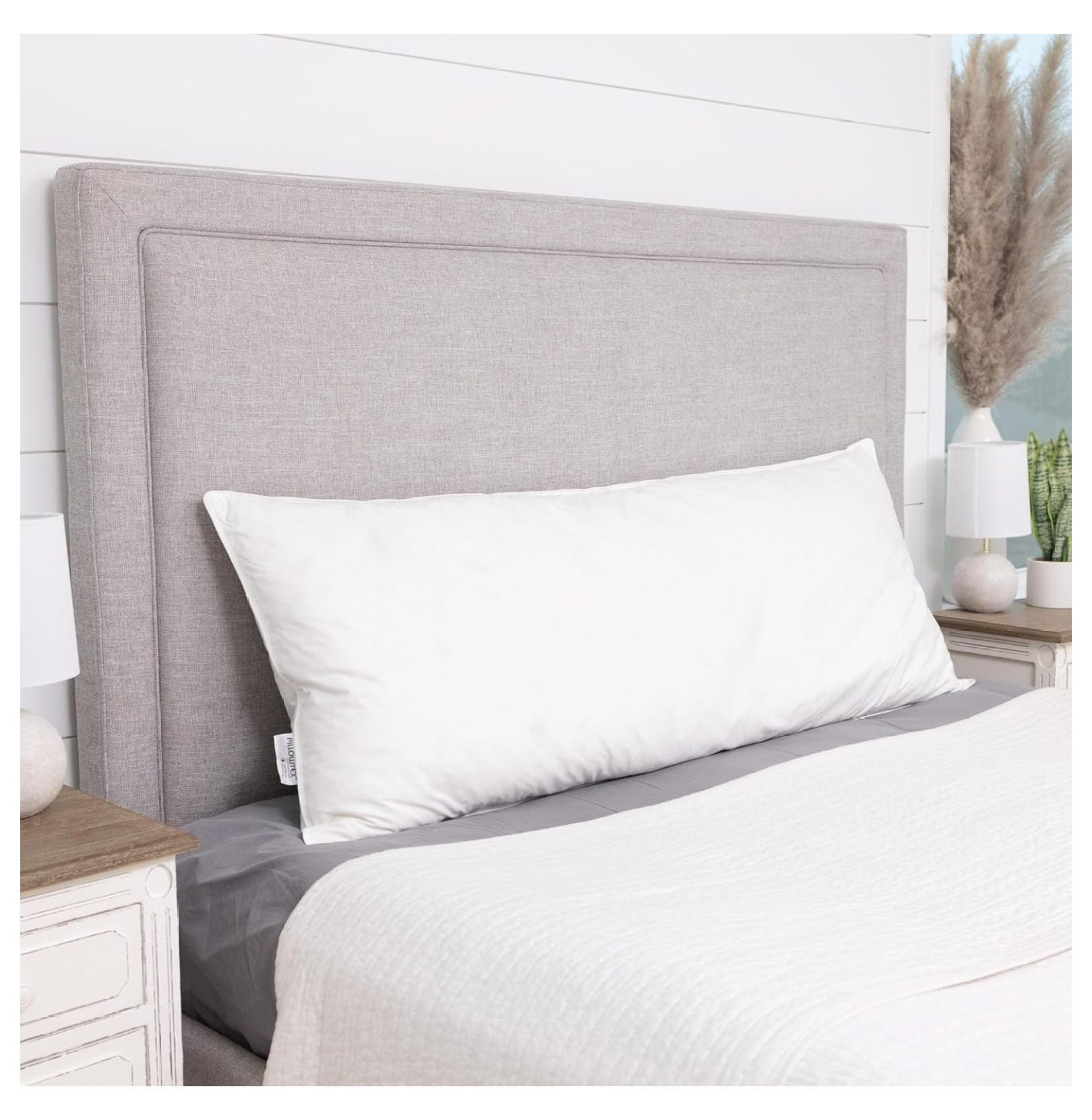 White Body Pillow XYT 20x72-Inch Goose Down For Bedroom Sleeping Full Body Support