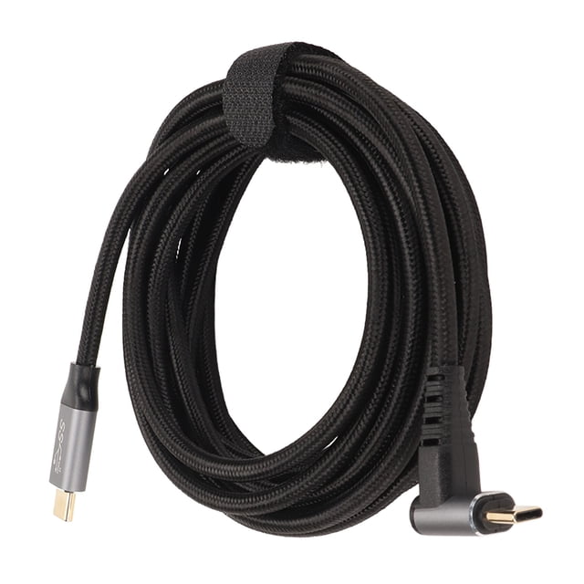 Cable USB C de 90 grados 4K 60Hz compatible con PD100W tipo C 3.1 Gen2 Cable de carga rápida USB C de función completa para Steam Deck 300 cm/118,1 pulgadas