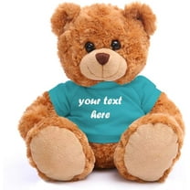 Made By Aliens Teddy Bear 11 Inch, Stuffed Animal Personalized Gift - Great Present for Mothers Day, Valentine, Graduation, Birthday,Anniversary, get Well,Christmas (Mocha Bear, torquoise)