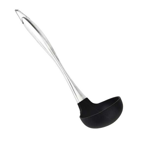 Non-Stick Silicone Spatula and Stainless Steel Soup Spoon Set for Cooking and Baking, Kitchen Utensils