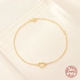 thumbnail image 3 of 925 Sterling Silver Hollow Heart Link Bracelet for Women Real 18K golden Plated 7-1/2 inch(19cm), 3 of 4