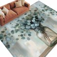 thumbnail image 2 of 5'x8' Area Rugs, Summer Eucalyptus Indoor Outdoor Area Rug for Living Room Bedroom, Spring Leaves Botanical Floral Washable Bathroom Rugs Kitchen Floor Carpet Mats Home Decor Aesthetic, 2 of 8