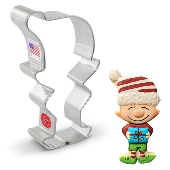 Christmas Elf Cookie Cutter, 4.25" Made in USA by Ann Clark