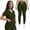 Green, variant on Nurse Scrub for Women Set V-Neck Top & Jogger Scrub Pants Medical Uniform Scrubs Suit for Women Brown XXL