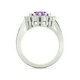 thumbnail image 3 of HeartsAndYou 3ct Round Cut Natural Purple Amethyst Moissanite Halo Ring 14k SOLID White Gold, 3 of 9