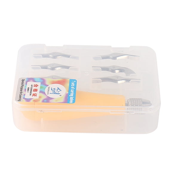 Linoleum Cutter Lino Cutter Tool Set With 6 Assorted Cutting Head Rubber Stamp Carving Tool Block Printing Supplies