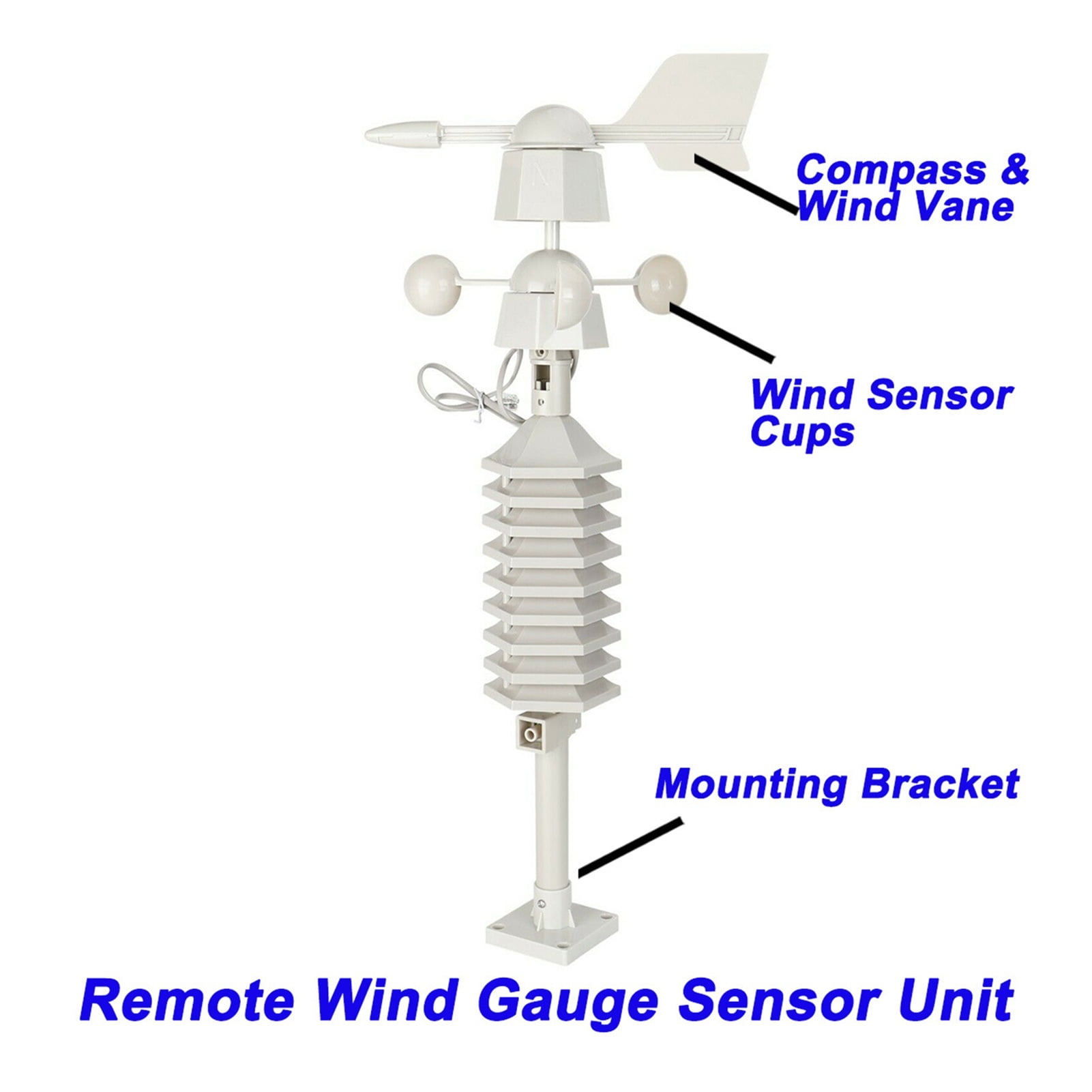 Wireless Weather Station Anemometer Wind Speed Direction Sensor Meteorometer Digital Wind Chill Temperature Humidity Meter ,Easy to Install