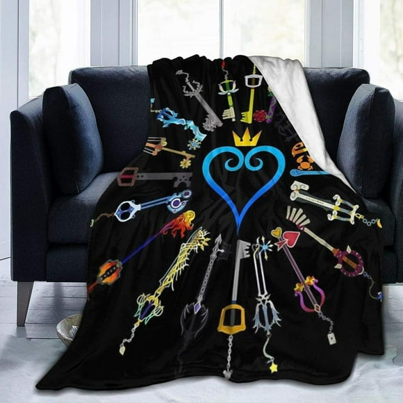 ORUYROP Kingdom- Hearts Keyblades Couverture Ultra Douce Légère en Flanelle Jeté Couverture80 X60