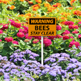 thumbnail image 4 of Eveokoki 12 x 8 inch “Warning Bees - Stay Clear” Lawn Yard Sign with 12.8 inch Stake, 2 mil Laminated Rustproof Aluminum Outdoor Decor, 4 of 6