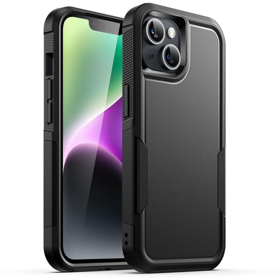 JETech Case for iPhone 14 6.1-Inch, Heavy Duty Dual-Layer Rugged Protection, Shockproof Protective Tough Phone Cover with Matte Back (Black)