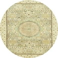 thumbnail image 1 of Ahgly Company Indoor Round Abstract Khaki Gold Abstract Area Rugs, 3' Round, 1 of 6