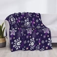 thumbnail image 3 of Zufioo Christmas Purple Snowflakes Print Horizontal Flannel Blanket, Anti-wrinkle, Anti-shrinkage, Anti-allergic Plush Blanket, Household Items Suitable for Bedroom-40"x30", 3 of 6