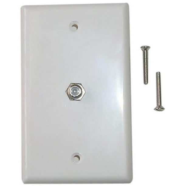 White Coaxial TV Wall Plate