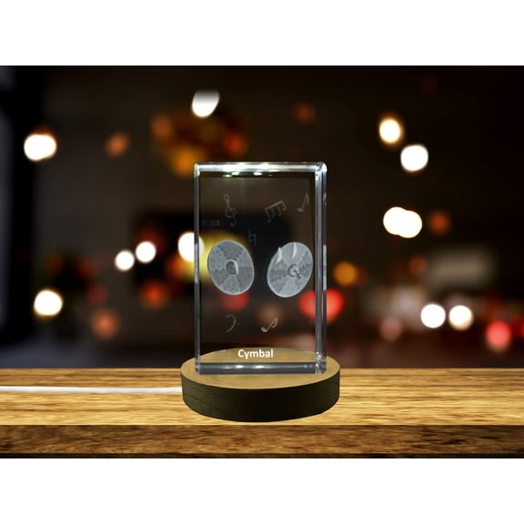 Cymbal 3D Engraved Crystal 3D Engraved Crystal Keepsake/Gift/Decor/Collectible/Souvenir