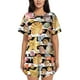 thumbnail image 1 of Fotbe Sea Shell Conjunto de Pijama Estampado para Mujer, 2 Piezas, Ropa de Dormir con Camiseta de Manga Corta y Shorts Suaves-Large, 1 of 6