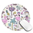 thumbnail image 2 of Disketp Summer With Flamingo Small Mouse Pad 7.9x7.9 Inches,Washable Round Mousepad For Office Laptop Computer,Non-Slip Rubber Base Mouse Pads For Wireless Mouse, 2 of 9