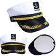 thumbnail image 3 of 2 Pieces Navy Marine Admiral Style Hat - Adjustable Shisailor Cap, 3 of 5