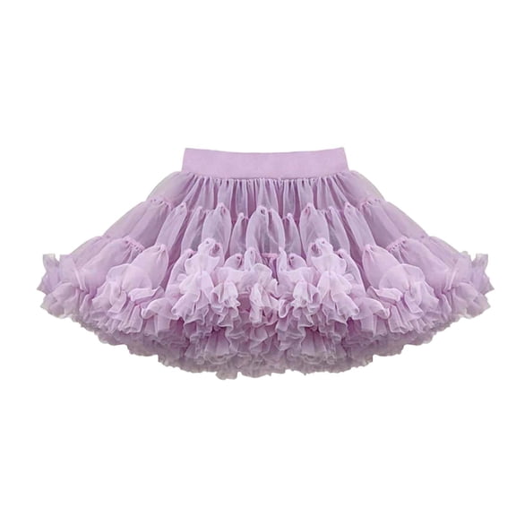 ZToonmas Women's High Waist Tulle Tutu Skirt Fluffy Layered Ruffle Cake Skirt Sweet Princess Style A-Line Mini Skirt