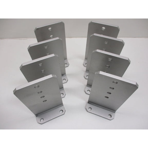 (8) Vertical Pontoon Boat Trailer Bunk Bolster L Brackets  / 5" by 10" Aluminum