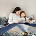 thumbnail image 5 of jejeloiu Train Steam Engine Full Size Comforter Sets,Western Train Transportation Bedding Comforter Set,Red 3D Stars Bedding Sets For Adults,Breathable Home Decor Reversible,3pcs, 5 of 8