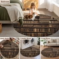 thumbnail image 5 of Round Rug 6Ft Washable Non-Slip, Vintage Books Circle Area Rugs for Living Room Bedroom, Retro Art Elegant Bookshelf Indoor Floor Mats Carpet Runner for Home Decor Aesthetic, 5 of 8