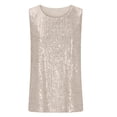thumbnail image 5 of Juslio Womens Tank Sequin Solid Color Crew Neck Tank Top,Casual Breathable Summer Tank Tops, 5 of 9