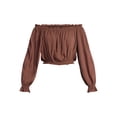 thumbnail image 5 of Madden NYC Women's Peasant Top with Long Sleeves, Sizes XXS-XXL, 5 of 5