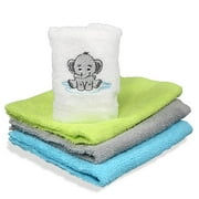 Spasilk Cotton 4 Pack Woven Washcloths