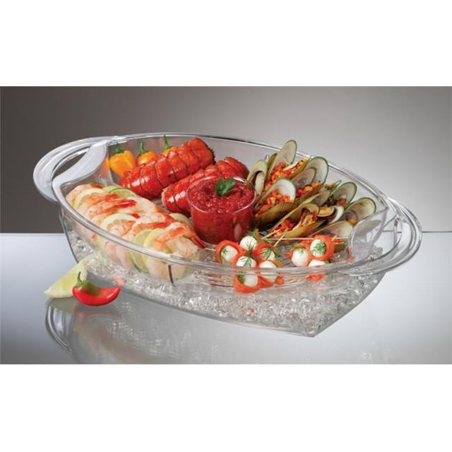 Buffet sur Glace 4 Compartiments avec Bac à Nourriture Ventilé -