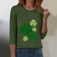 thumbnail image 4 of felwors Womens 3/4 Sleeve Crew Neck Valentine T Shirts Love Heart Printed Graphic Tee Tops (Army Green, XL), 4 of 8