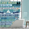 thumbnail image 3 of Lake Rules Shower Curtain,Farmhouse Blue Vintage Barn Door Wooden Inspirational Quotes,Rustic Cabin Lodge Camping Lake House Life Bathroom Accessories with Hooks,69X70 in, 3 of 7