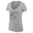 thumbnail image 2 of Women's G-III 4Her by Carl Banks  Heather Gray Washington Commanders Super-Slim Fit Lightweight Subtle Football V-Neck, 2 of 3