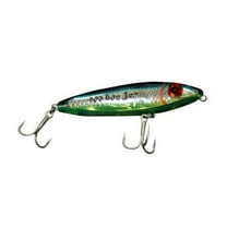MirrOlure Top Dog Jr. Fishing Lure, Chartreuse & Blue, 1/2 oz