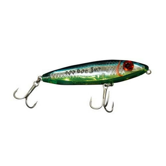 MirrOlure Top Dog Jr. Fishing Lure, Chartreuse & Blue, 1/2 oz