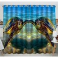 thumbnail image 1 of Cortina de ventana ABPHQTO de tortuga marina submarina tamaño 130x210 cm dos piezas, 1 of 2