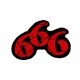 thumbnail image 1 of Parche Diseño Corte 666 (Rojo, Negro), 1 of 2