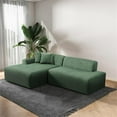 thumbnail image 5 of Chapman Corduroy Fabric Living Room L-Shaped Left Sectional Sofa in Green, 5 of 6