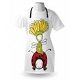 thumbnail image 3 of Cartoon Apron Cute Flower Fairy and Ladybug Hand Drawing Doodle Funny Fantasy Characters Artwork, Unisex Kitchen Bib Apron with Adjustable Neck for Cooking Baking Gardening, Multicolor, by Ambesonne, 3 of 3