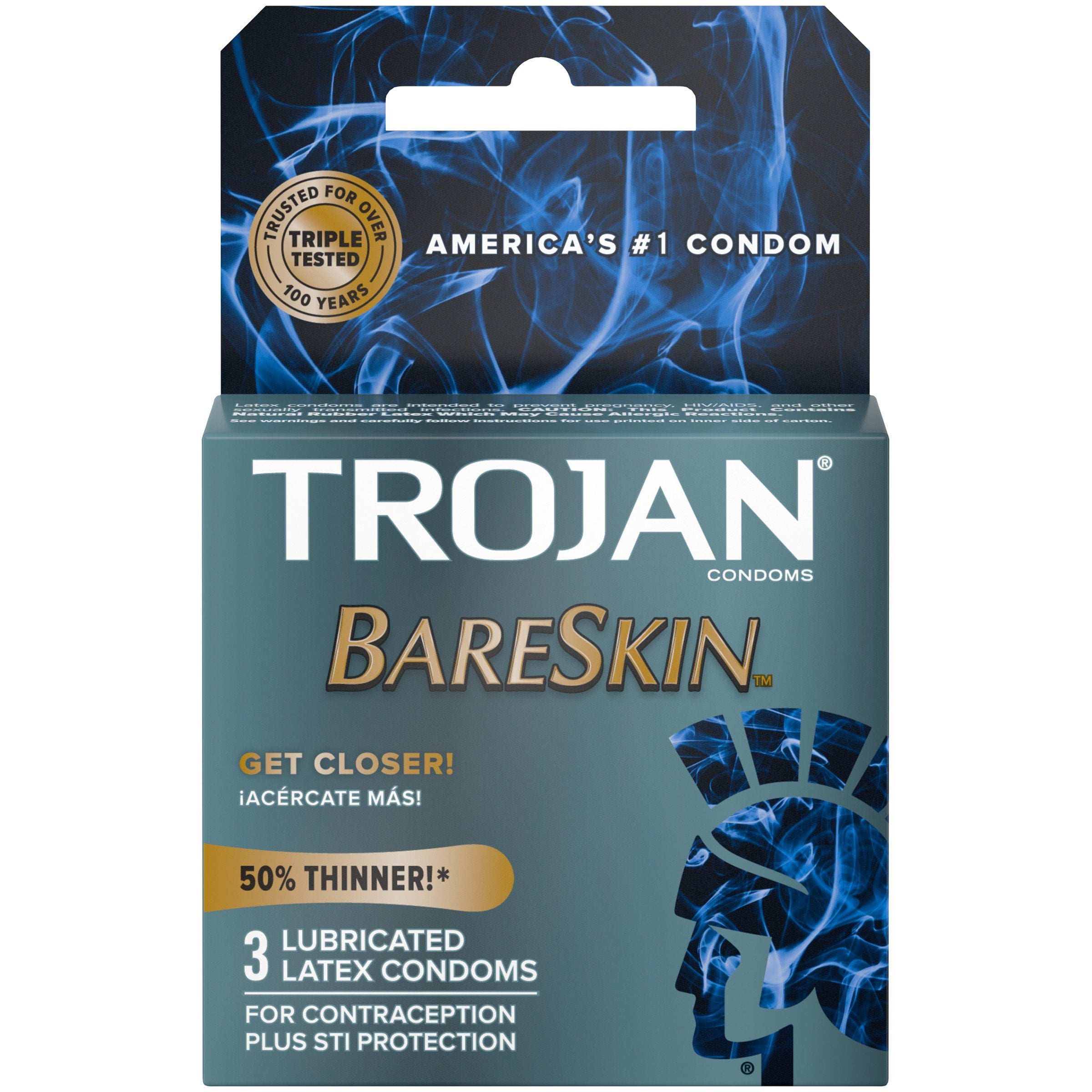 2 Pack Trojan Sensitivity Standard Condoms Bare Skin Lubricated Premium Latex Condoms - 3 Count
