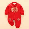 thumbnail image 3 of Elainilye Fashion Newborn Infant Baby Jumpsuit Thick Fleeces New Year Tang Suit Romper Jumpsuit Sets Sizes Newborn-18M, 3 of 9