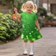 thumbnail image 5 of Niñas Vestido de Día de San Patricio para 3-12 Años Niños Niños Verano Casual Manga Corta Cuello Redondo Vestido Torcido, 5 of 9