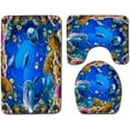 thumbnail image 4 of Manatee Shower Curtain Set Blue Ocean Marine Animal Waterproof Bath Curtain Sets with Non Slip Rugs 4pcs Bathroom Decor Accessories, 4 of 6