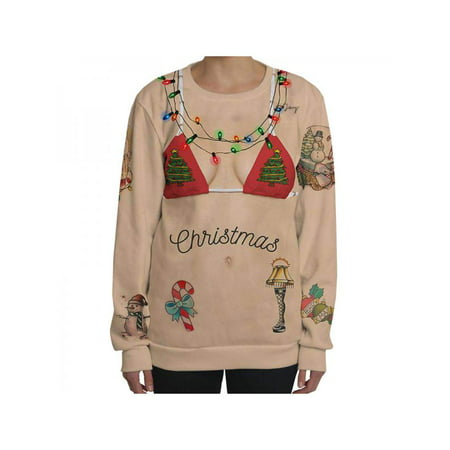 UGLY XMAS CHRISTMAS SWEATER Santa Women Men Sweatshirt Pullover Gifts ...