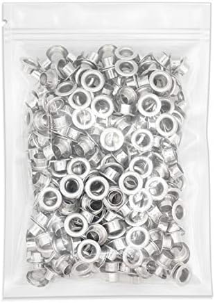 3/16" (5 MM) Hole Size Metal Grommets Eyelets with Washers for Bead Cores, Clothes, Leather, Canvas (720 Sets, Silver)