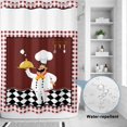 thumbnail image 4 of No Hook Shower Curtain with Built-in Rings - Cartoon Chef Kitchen Washable Waterproof Fabric Bathroom Curtains for Hotel,Rentals, 60 X 72 Inch Long , Gourmet Rustic Farmhouse Red Plaid, 4 of 9