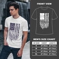 thumbnail image 4 of Greenyef Graphics We The People 1776 Distressed American USA Flag Men's T-Shirt (White & Purple, Large), 4 of 6