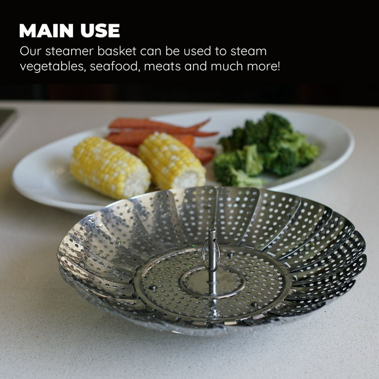 Culinary Fresh Vegetable Steamer Basket for Cooking: Foldable